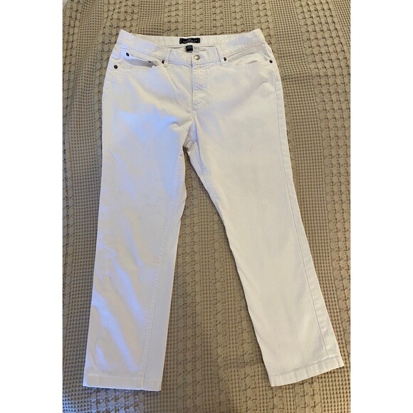 American Living Womens Jeans Cropped Pants Size 12 Bright White Summer Vacation - Picture 9 of 12